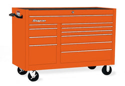 Cabina enrollable serie Classic de 55" y 11 cajones con doble banco (naranja eléctrico)