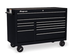 Cabina enrollable serie Classic de 55" y 10 cajones con doble banco (negro brillante)