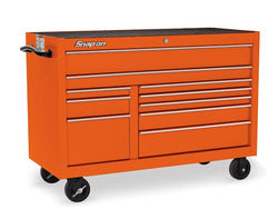 Cabina enrollable serie Classic de 55" y 10 cajones con doble banco (naranja eléctrico)