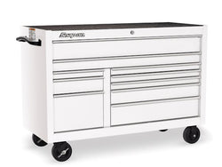 Cabina enrollable serie clásica de doble banco y 10 cajones de 55" (blanca)