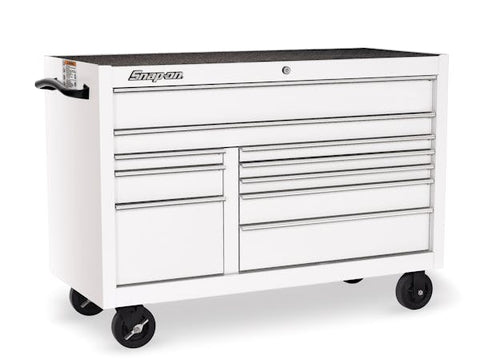 Cabina enrollable serie clásica de doble banco y 10 cajones de 55" (blanca)