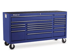 Cabina enrollable serie clásica de tres bancos y 17 cajones de 73" (azul real)