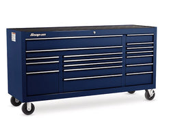 Cabina enrollable serie clásica de tres bancos con 17 cajones y 73" (azul medianoche)