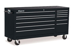 Cabina enrollable Classic Serie 96 con doble banco y 73" y 12 cajones (negro brillante)