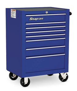 Cabina enrollable Heritage Series de banco único con ocho cajones y 26" (azul real)