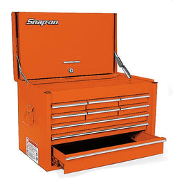 Cómoda superior con nueve cajones de 26" (naranja eléctrico)