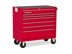 Cabina enrollable serie Heritage de un solo banco con siete cajones de 40" (roja)