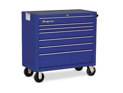 Cabina enrollable serie Heritage con banco único y siete cajones de 40" (azul real)