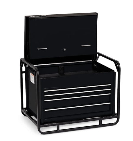 Cómoda de carretera resistente con cuatro cajones de 36" (negro brillante)
