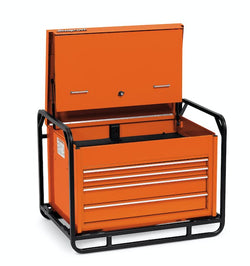Cofre de carretera resistente con cuatro cajones de 36" (naranja eléctrico)