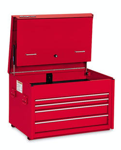 Cómoda de carretera resistente con cuatro cajones de 36" y asas laterales (roja)