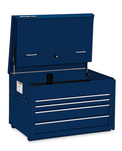 Cómoda de carretera resistente con cuatro cajones de 36" y asas laterales (azul real)