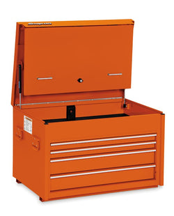 Cómoda de carretera resistente con cuatro cajones de 36" y asas laterales (naranja eléctrico)