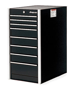 Cabina lateral serie Masters de banco único con ocho cajones y 19" (negro brillante)