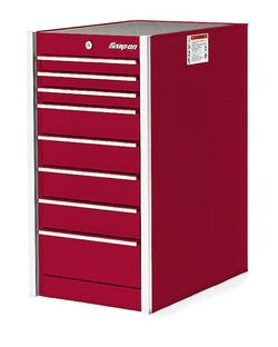 Cabina lateral serie Masters de banco único con ocho cajones y 19" (rojo manzana caramelo)