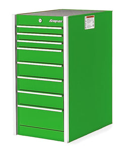 Cabina lateral serie Masters de banco único con ocho cajones y 19" (verde extremo)