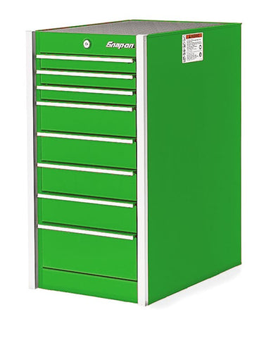Cabina lateral serie Masters de banco único con ocho cajones y 19" (verde extremo)