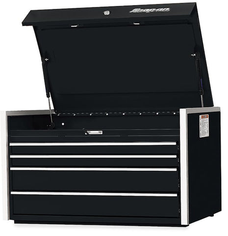 Cómoda superior Masters Series de un solo banco con cuatro cajones de 36" (negro brillante)