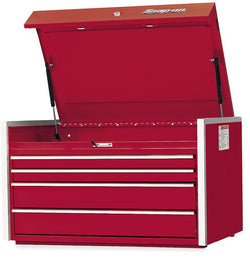 Cómoda superior Masters Series de un solo banco con cuatro cajones de 36" (rojo manzana caramelo)