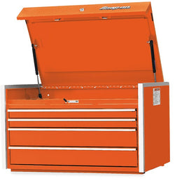 Cómoda superior Masters Series de un solo banco con cuatro cajones de 36" (naranja eléctrico)