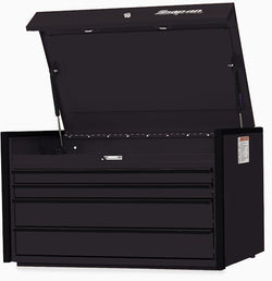 Cómoda superior Masters Series de un solo banco con cuatro cajones de 36" (negro plano con ribete negro)