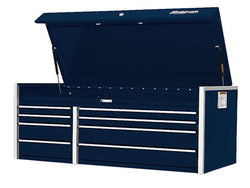 Cómoda superior Masters Series de 54" con ocho cajones y dos bancos (azul medianoche)