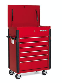 Carro rodante compacto de seis cajones y 32" (rojo)