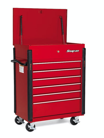 Carro rodante compacto de seis cajones y 32" (rojo)