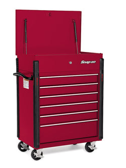 Carrito rodante compacto con seis cajones y 32" (rojo manzana caramelo)