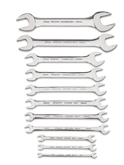 Juego de llaves de boca delgadas de bajo torque, métricas, con compensación de 15°, 11 piezas (6-36 mm)