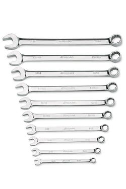 Juego de llaves combinadas SAE Flank Drive® de 10 piezas y 12 puntas (5/16" y 3/8–7/8")