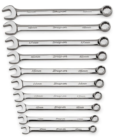 Juego de llaves combinadas Flank Drive® métricas de 12 puntas y 10 piezas (10–19 mm)