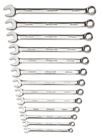 Juego de llaves combinadas Flank Drive® métricas de 6 puntos de 13 piezas (7–19 mm)