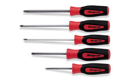 Juego de destornilladores PHILLIPS® Instinct® de agarre suave con punta de diamante (rojo) de 5 piezas