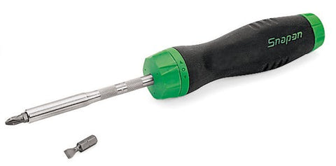 Destornillador estándar con trinquete y agarre suave (verde)