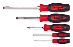 Juego de destornilladores de agarre suave Instinct® de punta plana de 5 piezas (rojo)