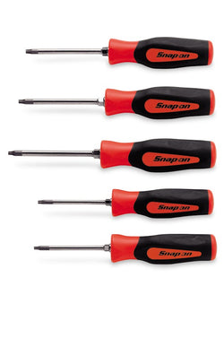 Juego de destornilladores resistentes a manipulaciones TORX® Instinct® de agarre suave de 5 piezas (rojo)