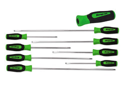 Juego de destornilladores de gabinete combinados extralargos de agarre suave Instinct® de 8 piezas (verde)