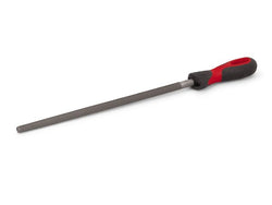 Lima redonda de corte bastardo con mango ergonómico de 12"