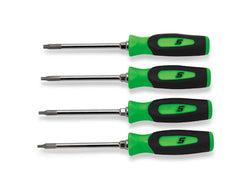 Juego de destornilladores de punta pequeña TORX® Instinct® de agarre suave de 4 piezas (verde)
