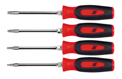 Juego de destornilladores de punta pequeña TORX® Instinct® de agarre suave de 4 piezas (rojo)