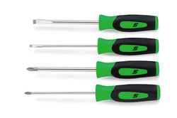 Juego de destornilladores combinados con punta pequeña y agarre duro Instinct® de 4 piezas (verde)