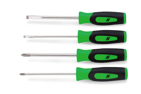 Juego de destornilladores combinados con punta pequeña y agarre duro Instinct® de 4 piezas (verde)