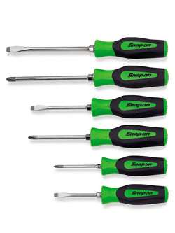 Juego de destornilladores estándar de agarre duro combinado Instinct® de 6 piezas (verde)
