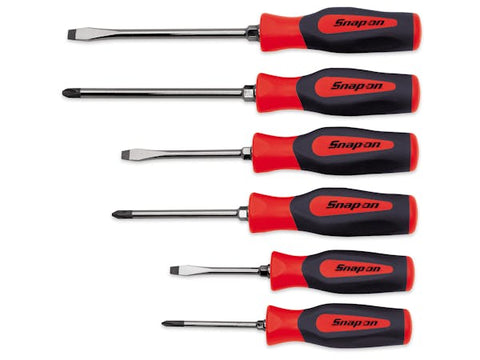 Juego de destornilladores estándar de agarre duro combinado Instinct® de 6 piezas (rojo)