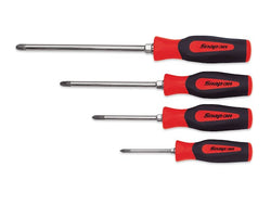 Juego de destornilladores de agarre duro Pozidriv® Instinct® de 4 piezas (rojo)