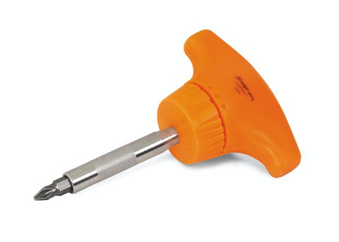 Destornillador rechoncho magnético con trinquete y mango en T (naranja)