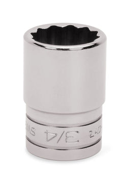 Dado poco profundo SAE Flank Drive® de 3/8" con 12 puntas y cuadro de 1/2"