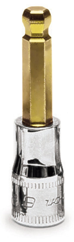 Destornillador de vaso hexagonal con bola estándar de 5 mm, métrico, con accionamiento de 1/4"