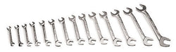 Juego de llaves de boca de cabeza angular de cuatro direcciones métricas de 14 piezas (10–27 mm)